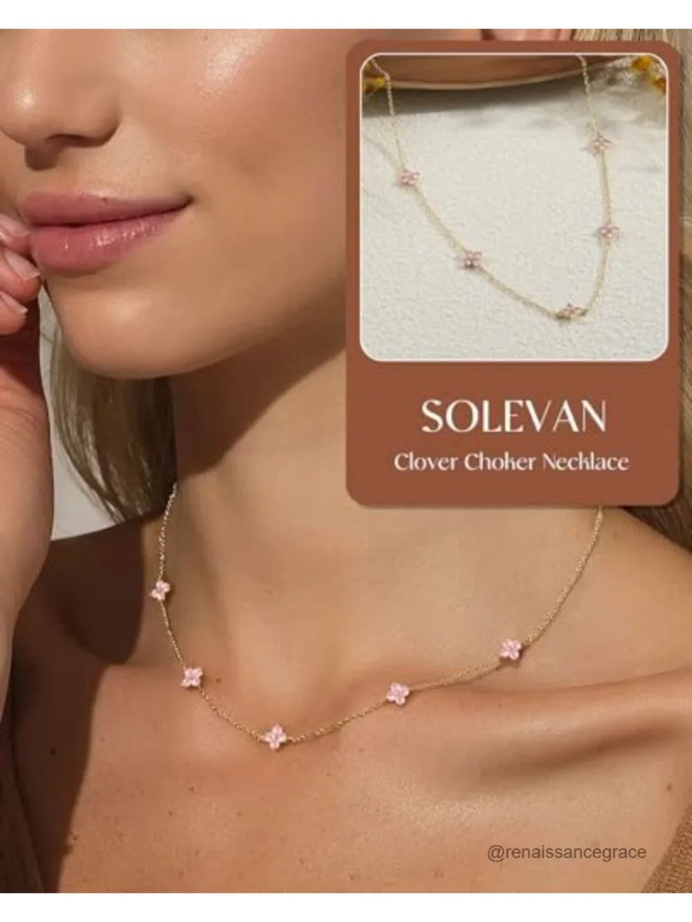 Gold Plated Birthstone Four Leaf Clover Pendant Necklace for Women Dainty Non